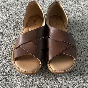 b.o.c. Women's Tan and Brown Crisscross Sandals